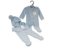 Blue Knitted All In One Pramsuit with Hood