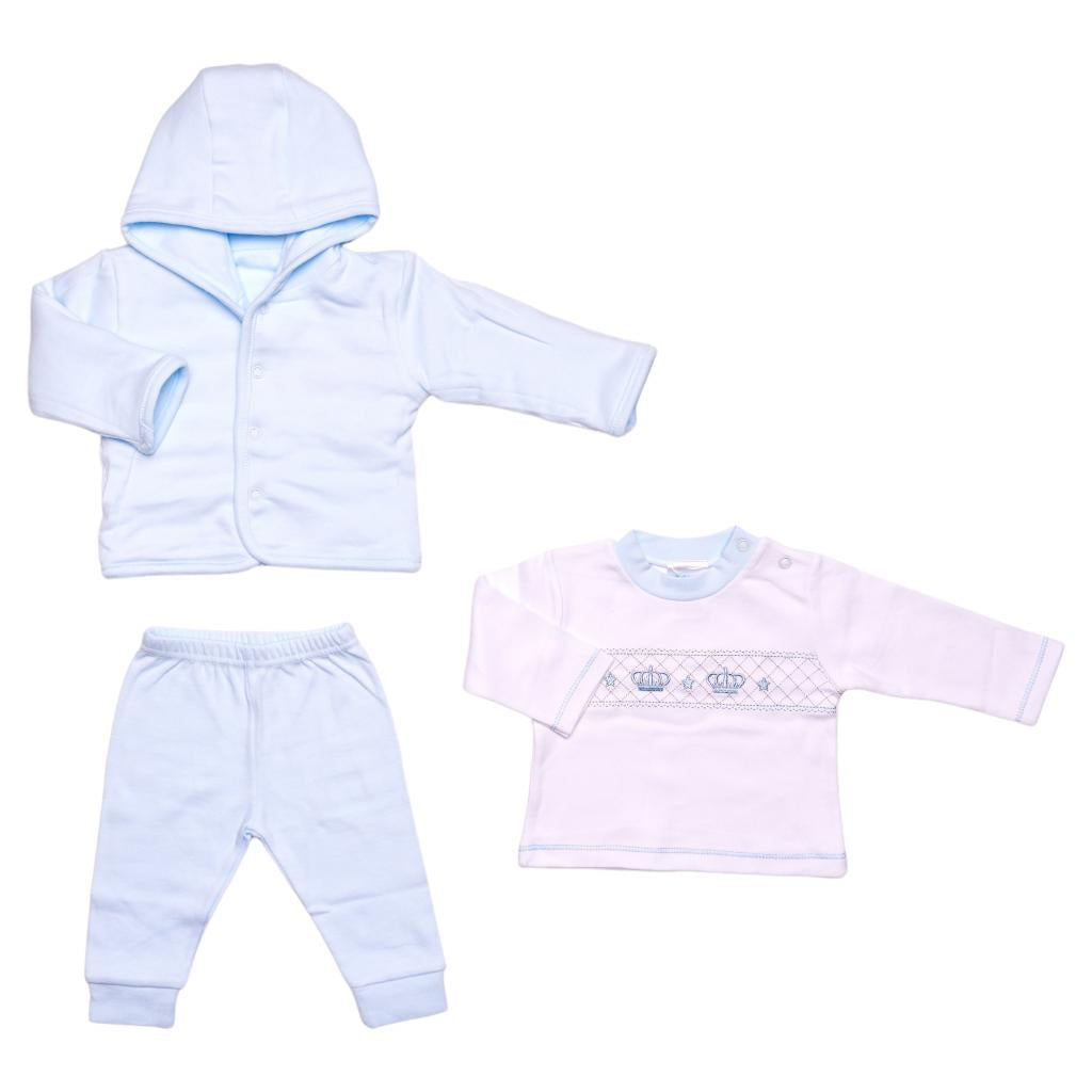 “Crown” Smocked Reversible 3 Piece Set