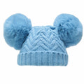 Blue Chevron Pom Pom Lined Hat
