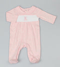 Pink Marl “Bear” Smocked All In One