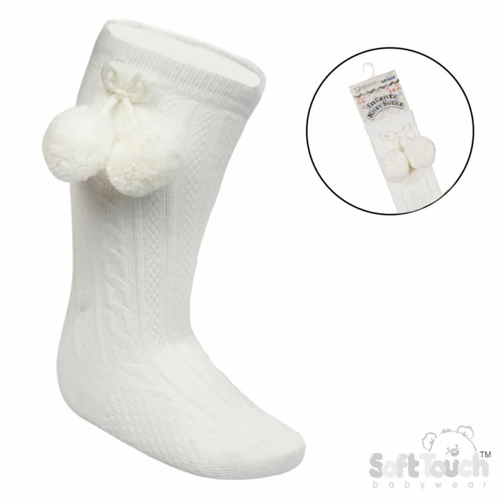 Knee Length Pom Pom Socks
