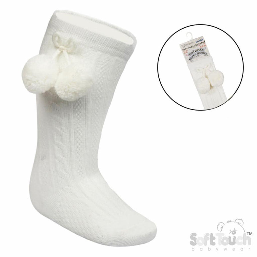 Knee Length Pom Pom Socks