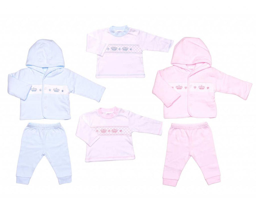 “Crown” Smocked Reversible 3 Piece Set