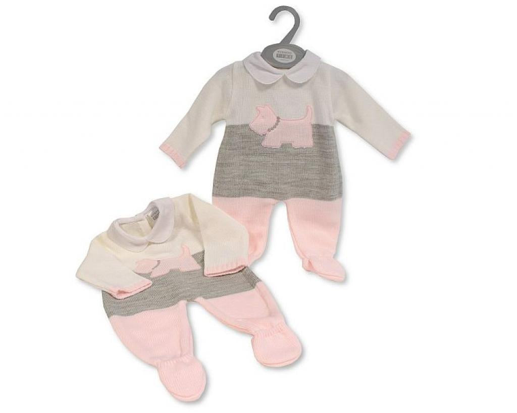 Pink Knitted “Dog” All in One