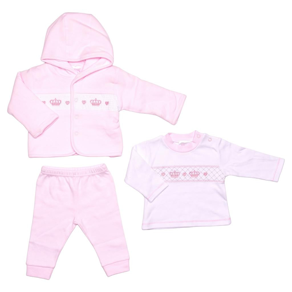 “Crown” Smocked Reversible 3 Piece Set
