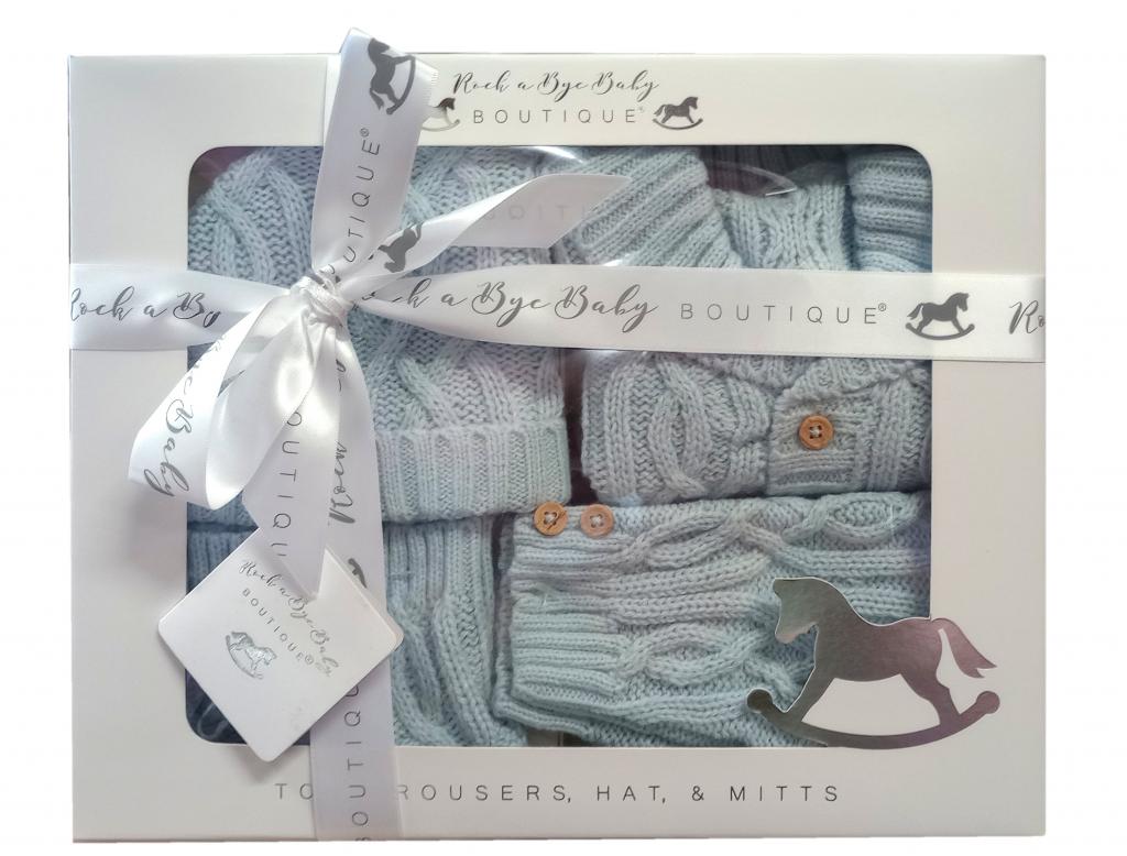 Blue Luxury Boxed Knit Gift Set